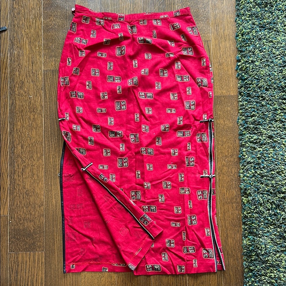 Vintage Asian Patterned Maxi Skirt